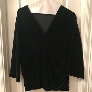 Black stretch velvet top